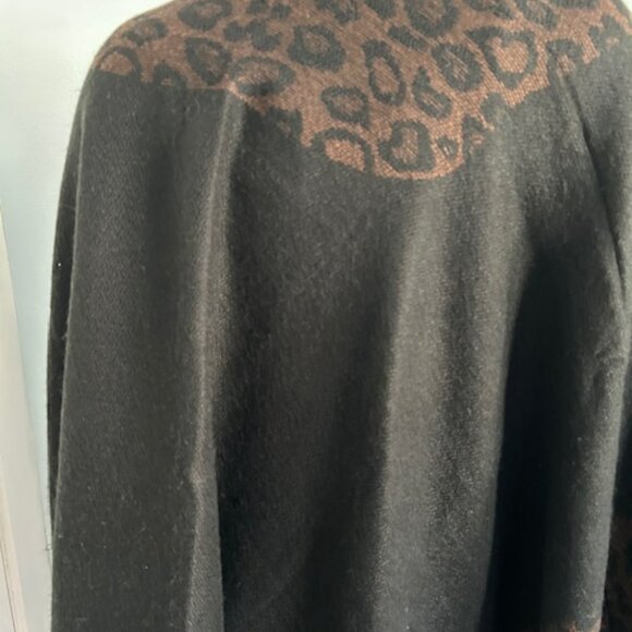 Women's Wool Blend Wrap in Brown and Black - Picture 5 of 6